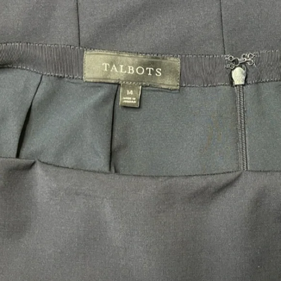 Talbots Navy Wool Blend Classic Pencil Skirt - Size 14 - Picture 4 of 11